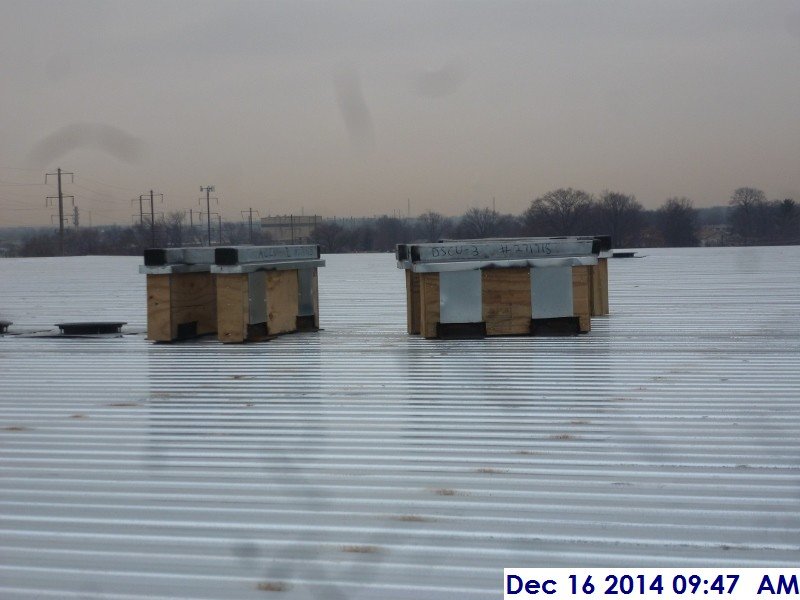 Installed roof curbs at the high roof Facing West